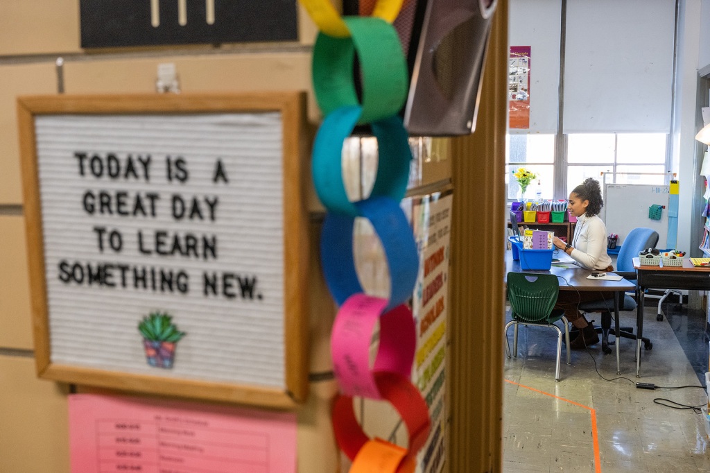 Teacher in a classroom