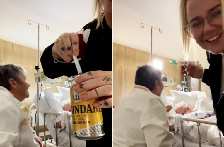 Pennelope Ann gives dad a final sip of his favorite drink before he dies