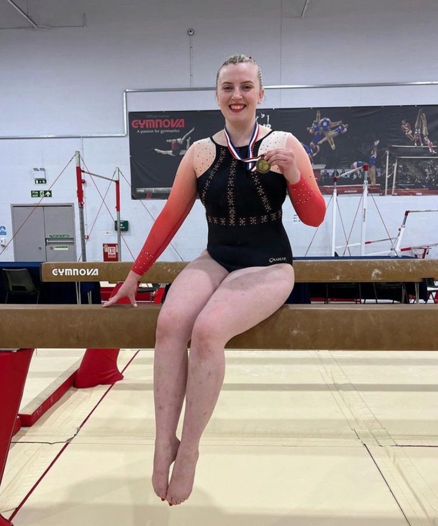 Coates hasn't let her condition stop her from competing in gymnastics. She has won over 20 British titles and 30-something British medals in the Disability British Championships.