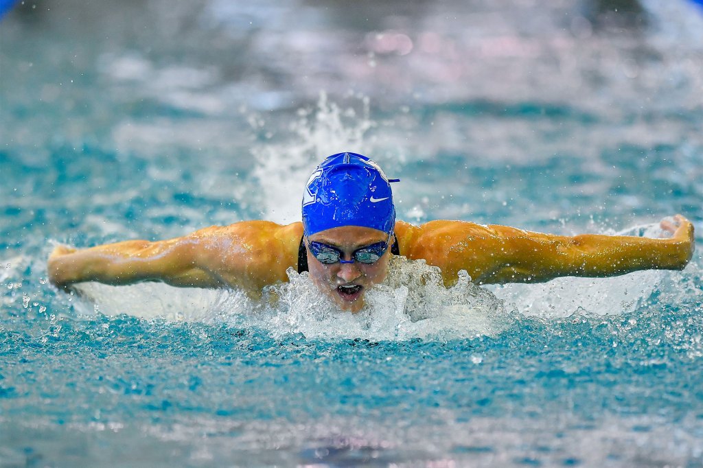 Kentucky swimmer Riley Gaines swims the 200 Butterfly prelims at the NCAA Swimming and Diving Championships on March 19th, 2022.