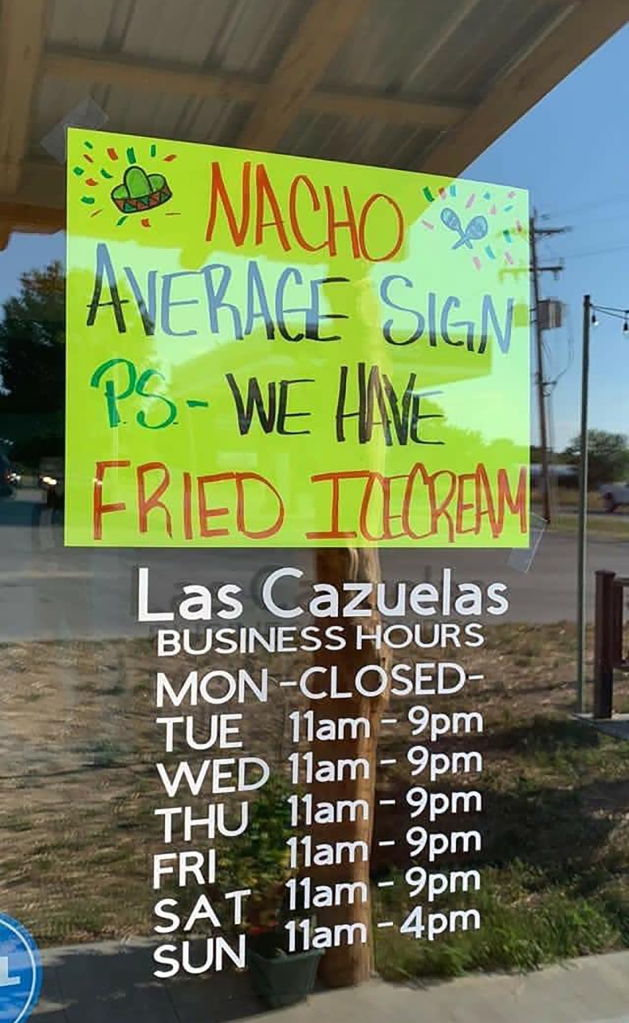 A Mexican restaurant sign