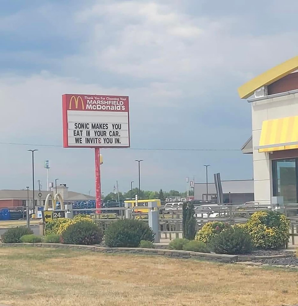 A McDonald's sign