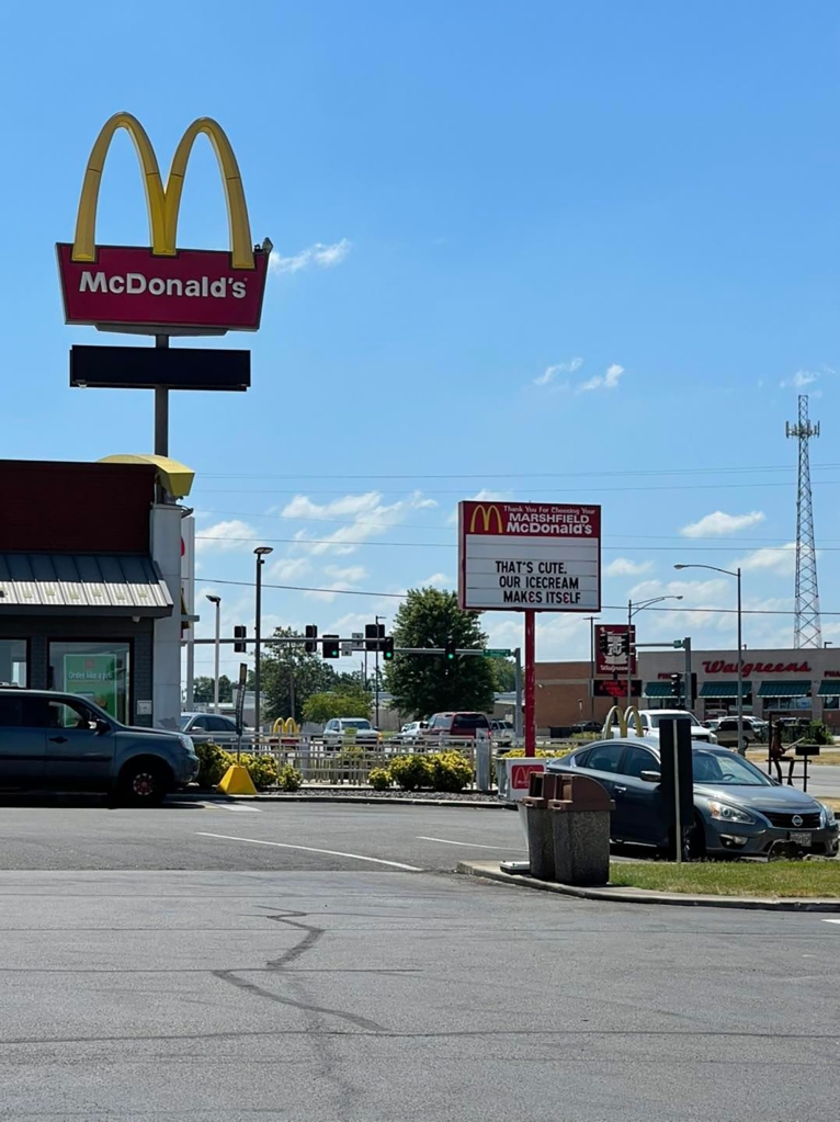 A McDonald's sign