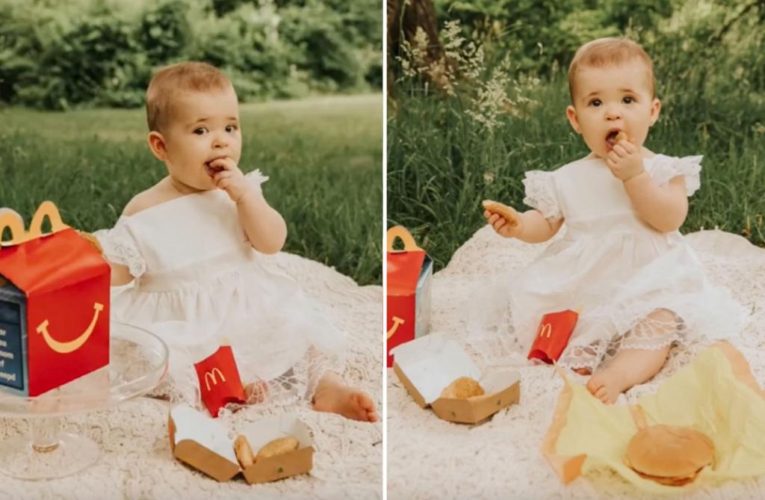 Baby’s first Happy Meal captured in adorable photoshoot: ‘She just went in’