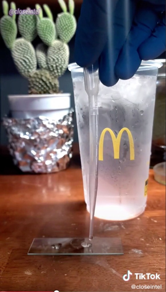 The account looks at drinks under the microscope.