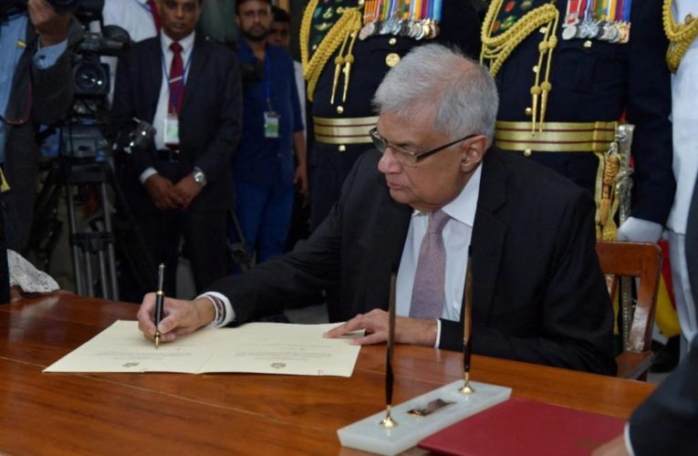 Sri Lanka’s newly elected president Ranil Wickremesinghe sworn into office