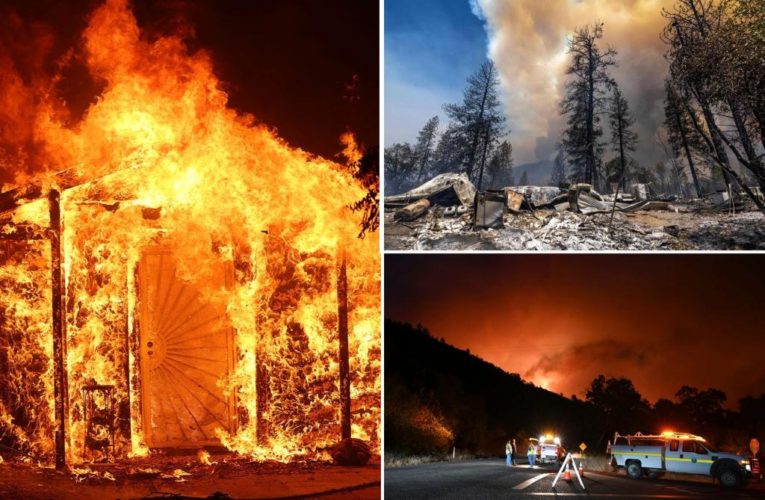 Yosemite wildfire tears through 20 square miles in one day
