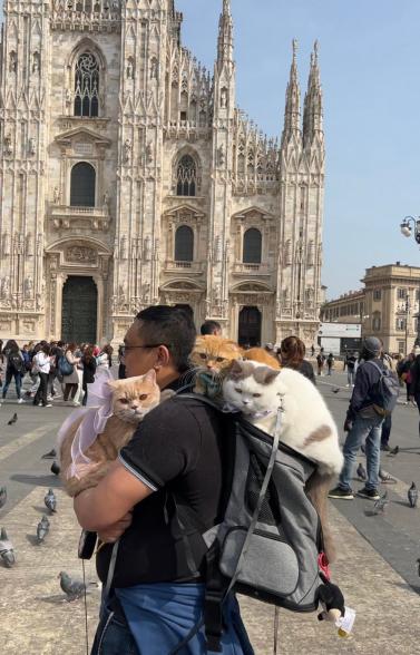 In April, the family headed to Milan, Italy, where they saw the Duomo.