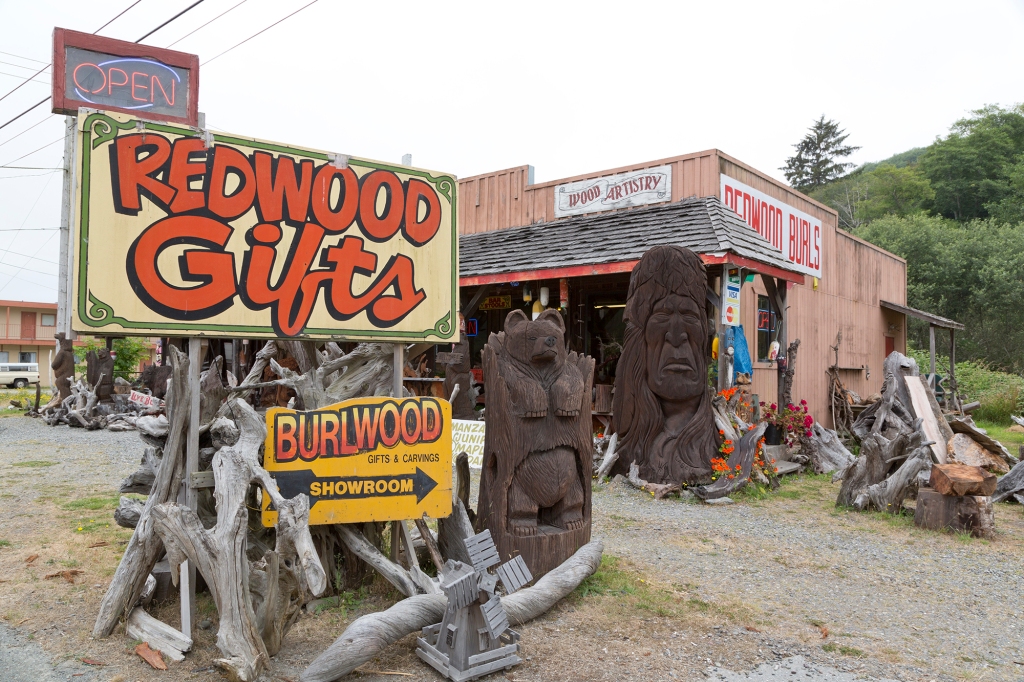 Burl art in Northern California.