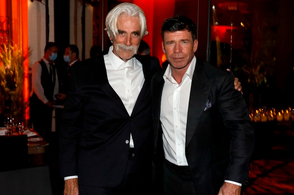 Taylor Sheridan with "1883" co-star Sam Elliott.