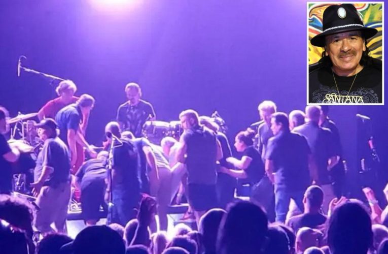 Carlos Santana collapses on stage during Michigan performance