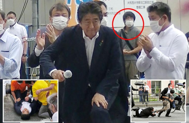 Shinzo Abe’s alleged killer seen behind him before shooting