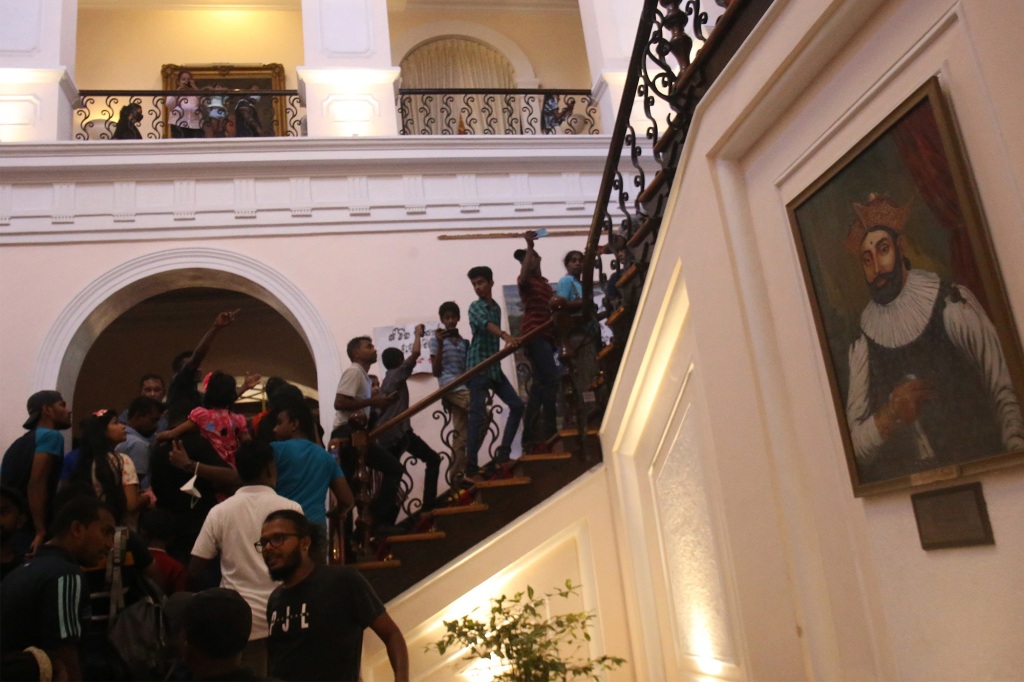 Protesters inside of the presidential palace on July 10, 2022.