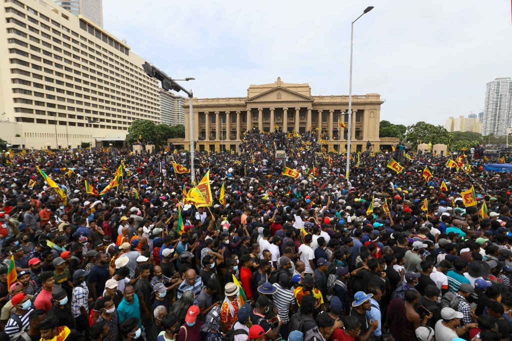 Protesters stormed the presidential palace and the prime minister's private residence in Colombo, Sri Lanka on July 9, 2022.
