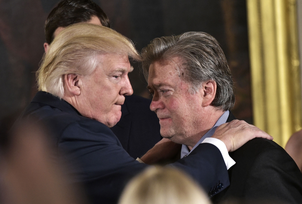 Donald Trump and Steve Bannon.