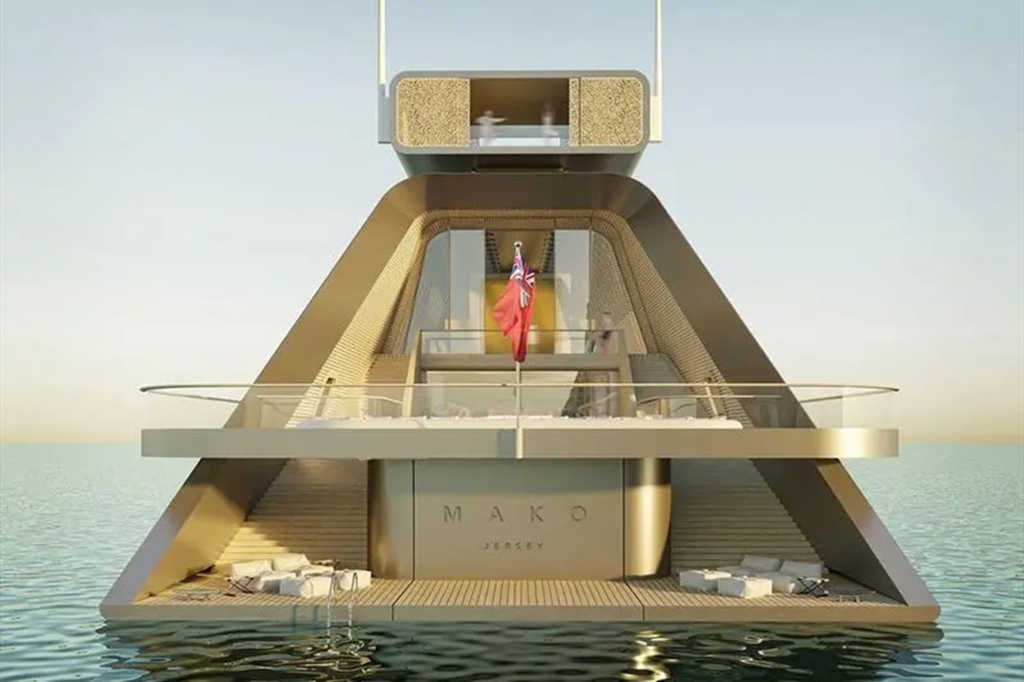 The yacht also includes a "floating lounge."