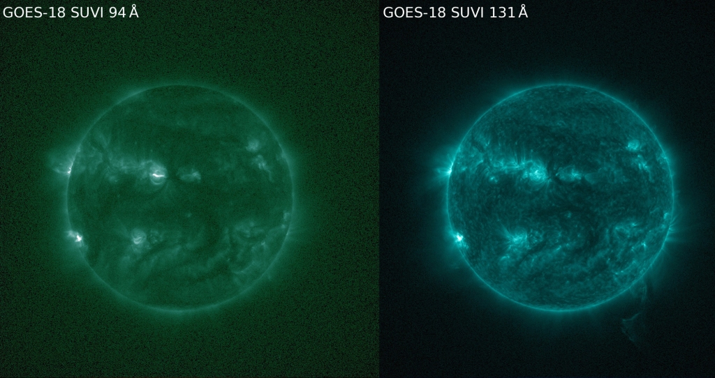 Each SUVI channel is a different wavelength of ultraviolet light, which samples plasma to varying temperatures in the outer atmosphere of the sun.