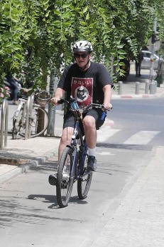 Tarantino has become known around Tel Aviv as an avid bike-rider.