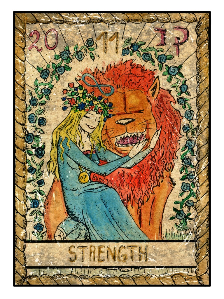 The strength tarot card. 