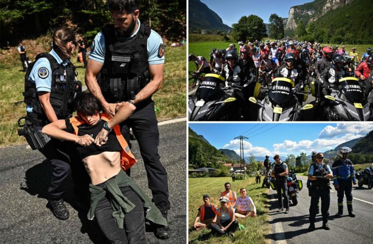 Tour de France climate protesters cause cause havoc, disrupt race in French Alps