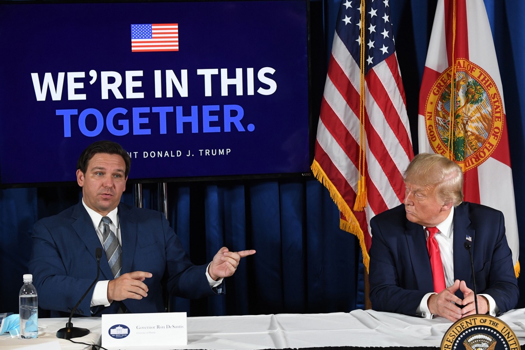 Trump said in an interview last month that he would beat DeSantis in a primary election.