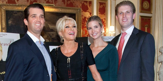 Donald Trump Jr., Ivana Trump, Ivanka Trump and Eric Trump attend the Ivana Living Legend Wine Collection launch 