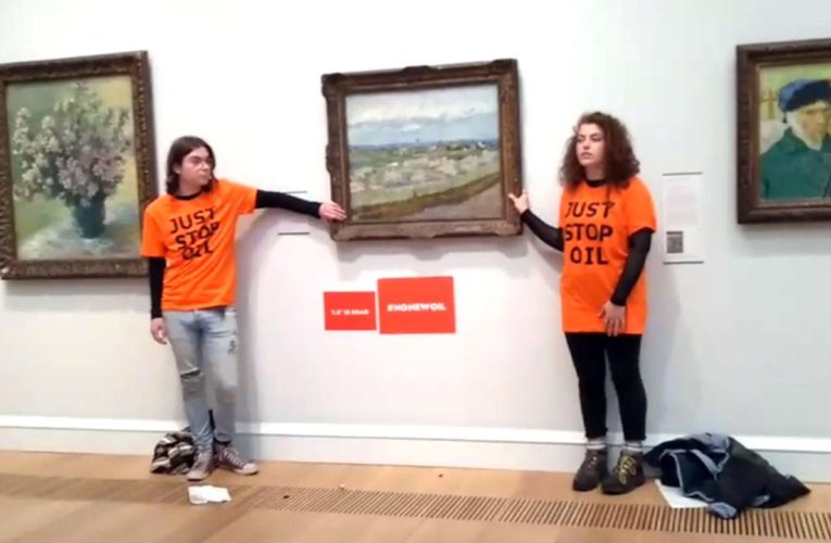 Climate activists glue hands to Vincent van Gogh painting, other artworks in the UK