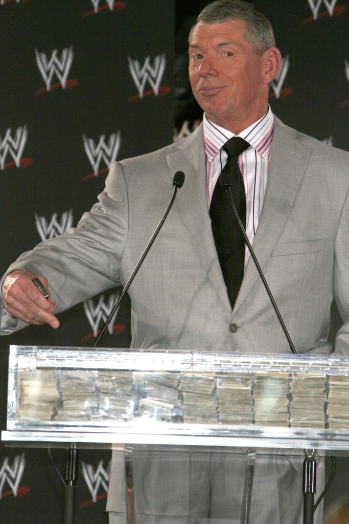 WWE Chairman Vince McMahon speaks at a Press Conference.