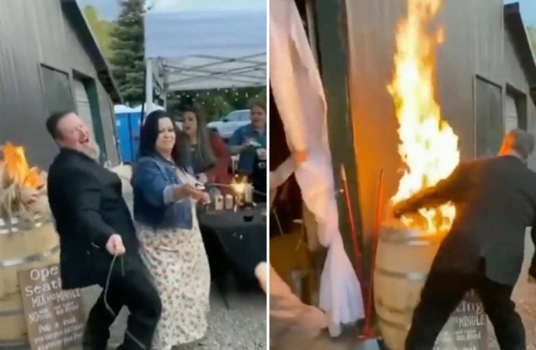 ‘Drunk’ wedding guest nearly sets venue on fire, keeps dancing