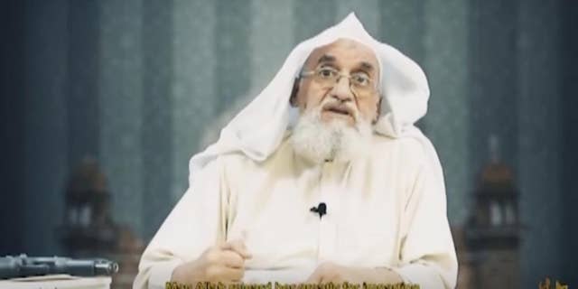 This image taken from a video issued by As-Sahab, al Qaeda's media branch, on April 5, 2022, shows al Qaeda leader Ayman al-Zawahiri speaking.