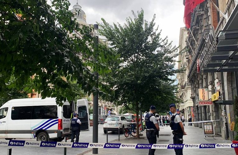 Driver flees after van crashes into cafe terrace in central Brussels