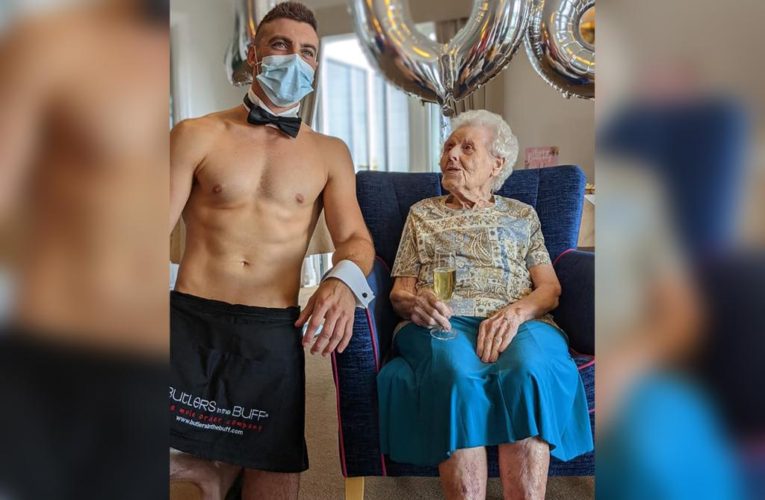 Great-grandma celebrates 106th birthday with naked waiter