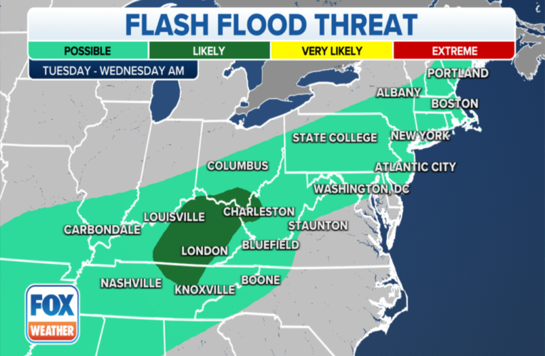 Expansive flood threat extends from Northeast to Ohio