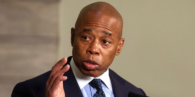 New York Mayor Eric Adams speaks during a news conference at City Hall in New York City, U.S., January 24, 2022. 