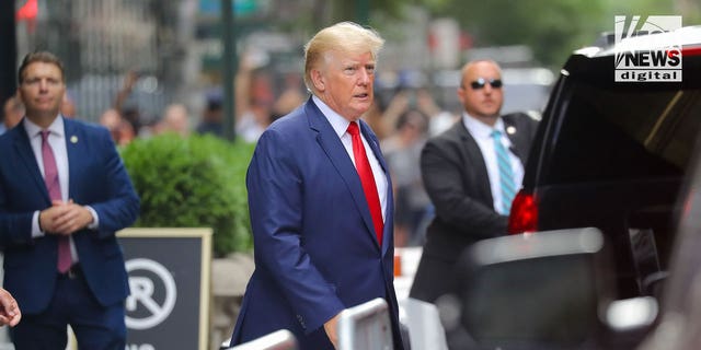 Former President Donald Trump in New York City following the FBI raid at his Mar-a-Lago home. 