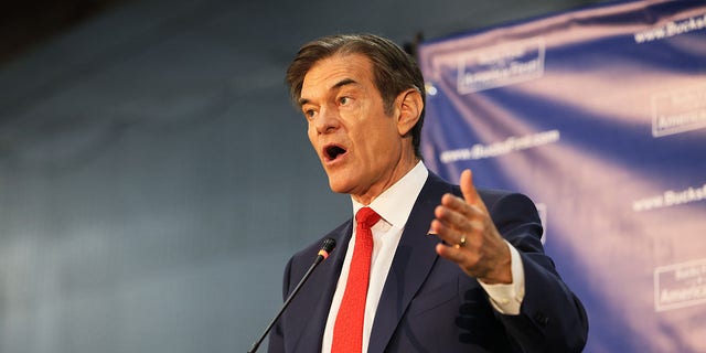 Pennsylvania GOP Senate nominee Dr. Mehmet Oz speaks during a Republican leadership forum at Newtown Athletic Club on May 11, 2022, in Newtown, Pennsylvania. 