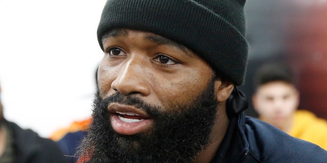 Boxer Adrien Broner takes questions from the media at the Ten Goossen boxing gym in Van Nuys, California., January. 9, 2019.