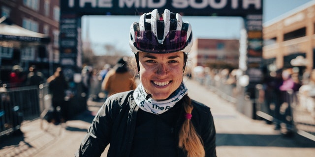 Anna Moriah 'Mo' Wilson smiles after a gravel cycling race.