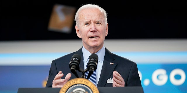 President Biden delivers a speech.