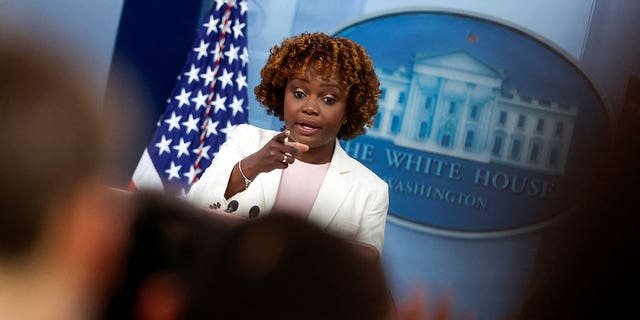 White House Press Secretary Karine Jean-Pierre holds the daily press briefing at the White House in Washington, D.C., U.S. August 25, 2022.