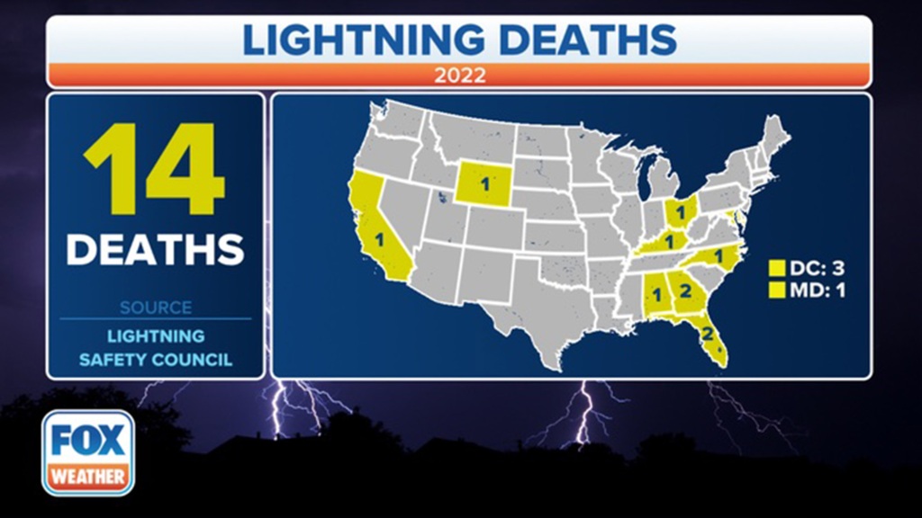 Lightning strike deaths.