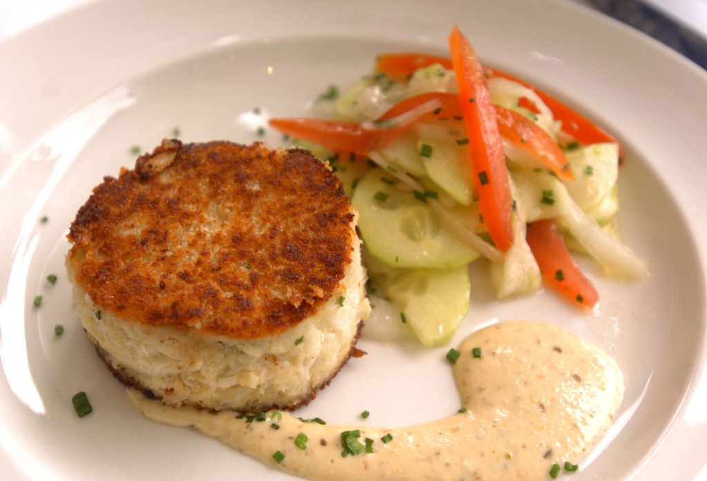 A Crabcake served at the Central Park Boathouse restaurant. April 25, 2007.