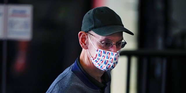 NBA Commissioner Adam Silver attends a game between the Dallas Mavericks and the Los Angeles Clippers in Lake Buena Vista, Florida, on Aug. 19, 2020.