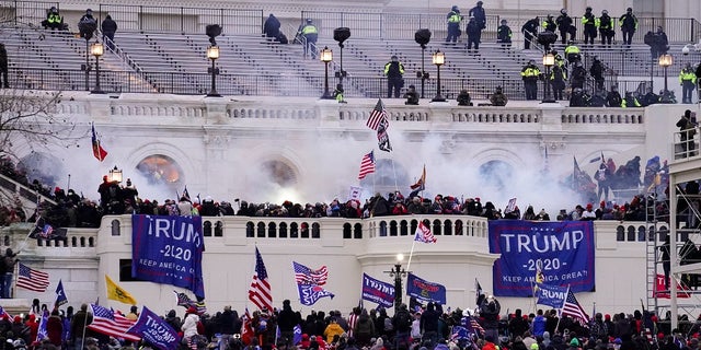 Trump Supporters protesting outside the U.S. Capitol