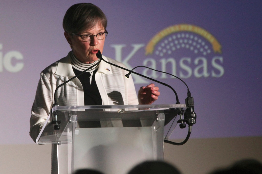 Kansas Gov. Laura Kelly announces that Japan's Panasonic Corp. is planning to build a multi-billion-dollar plant in Kansas for manufacturing electronic vehicle batteries, Wednesday, July 13, 2022.