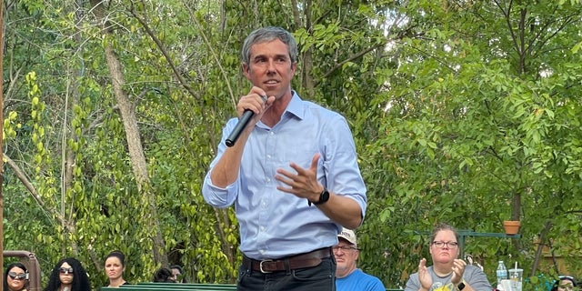 Texas Democratic gubernatorial nominee Beto O'Rourke holds a town hall in Waco, Texas, Aug. 6, 2022.