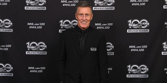 Börje Salming is shown at the Microsoft Theater as part of the 2017 NHL All-Star Weekend on Jan. 27, 2017, in Los Angeles, California.