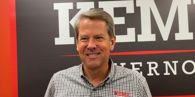 Republican Gov. Brian Kemp of Georgia speaks with Fox News Digital on May 23, 2022, in Atlanta. 