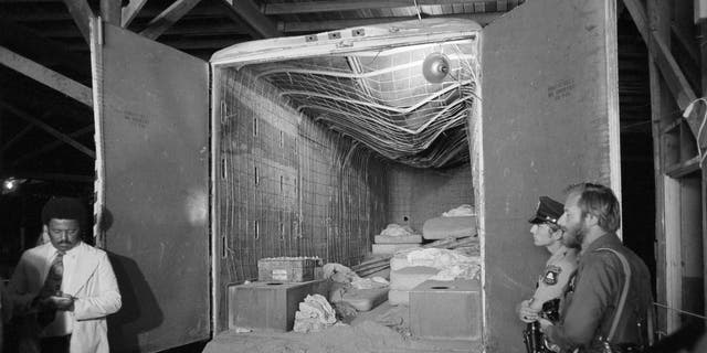 California officials allow photographers to take pictures of the inside of this van in Livermore, Calif., on July 24, 1976.  The van was used as a prison for the 26 Chowchilla school children and their bus driver. (AP Photo/Jim Palmer)