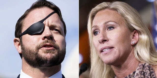 Rep. Dan Crenshaw, R-Texas // Rep. Marjorie Taylor Greene, R-Ga.